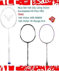 Combo mua vợt cầu lông Victor Auraspeed HS Plus VBC tặng vợt Victor ARS 9990K + vợt Victor TK Ryuga CLS